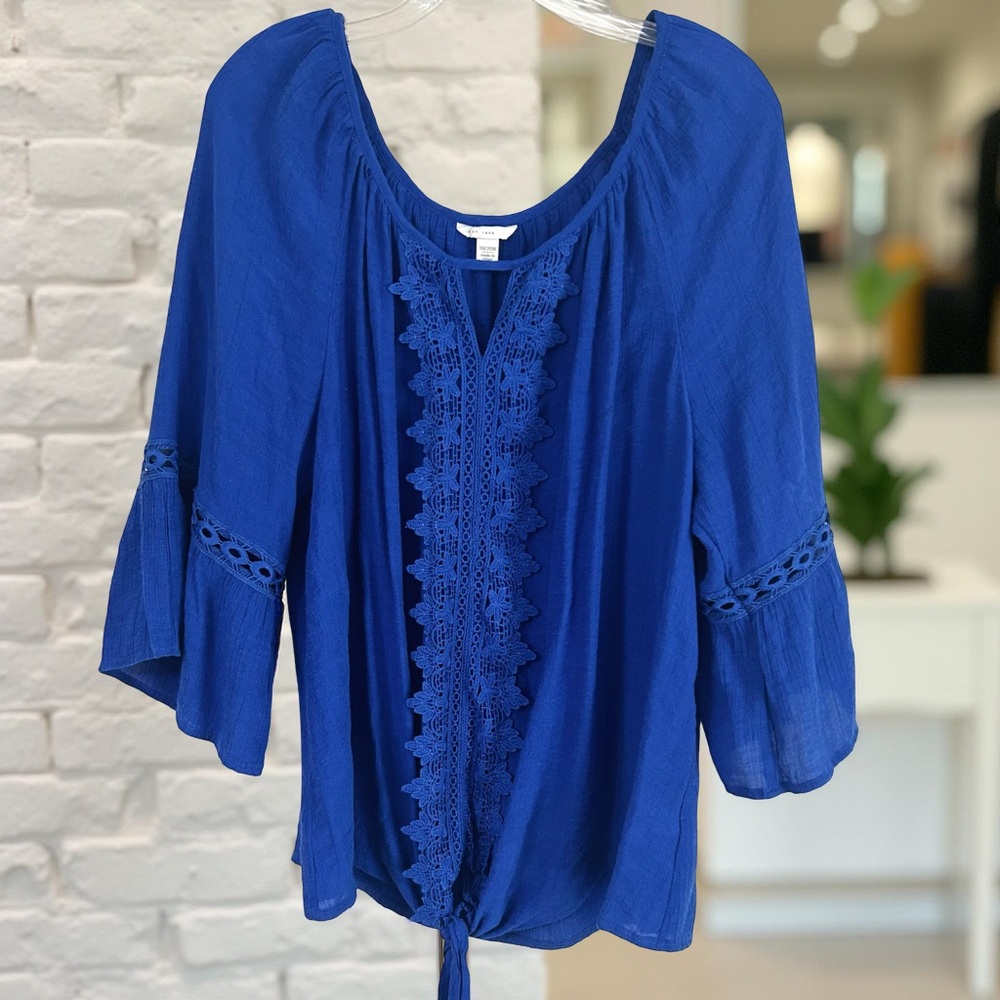 C EST. 1946 Blue Women's Tie-Front Blouse Sz 18/20